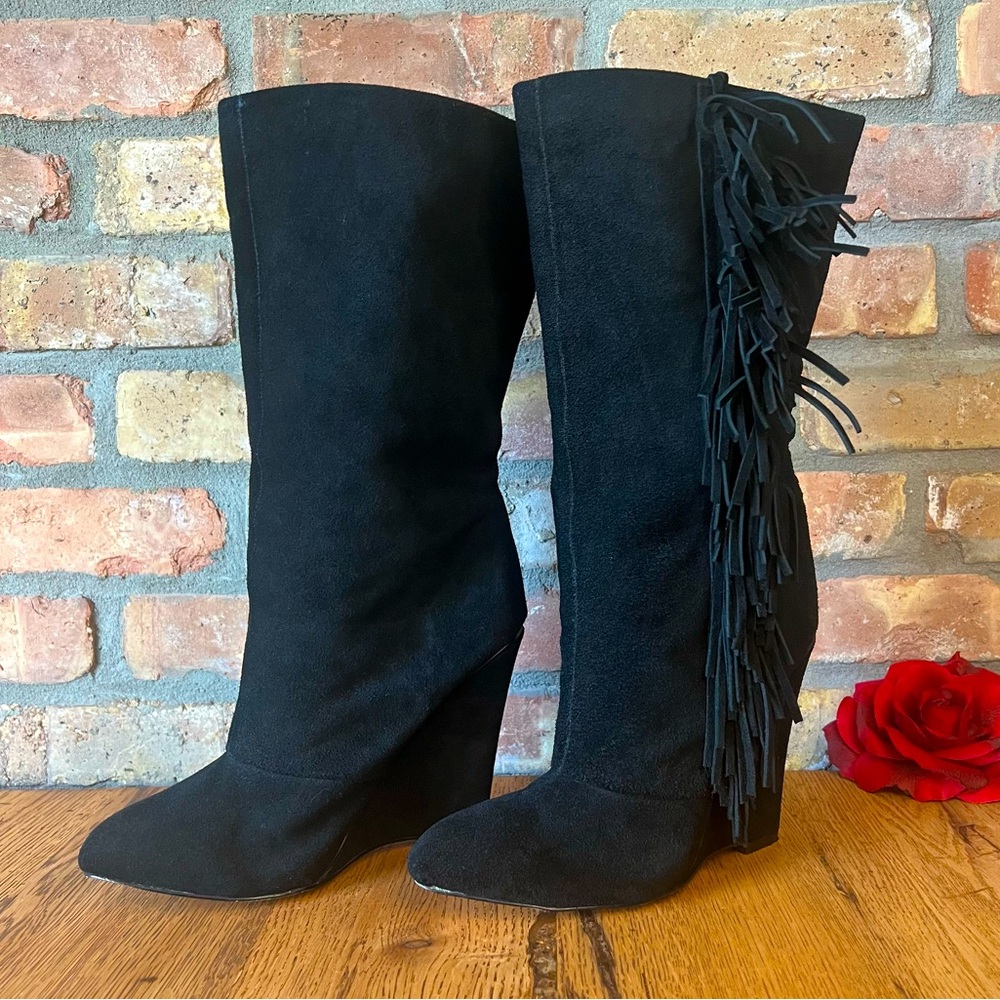 *NEW* Black Suede MIA fringe boots